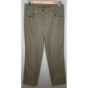Escada Womens Pants Size 36 Sage Green Straight Leg Casual Cotton Stretch